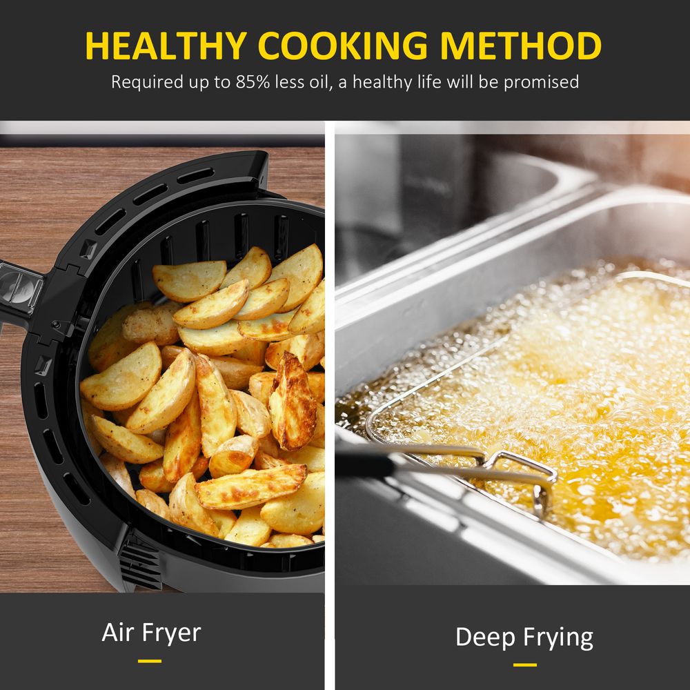 Air Fryer 1700W 5.5L with Digital Display Adjustable Temperature